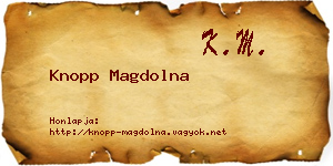 Knopp Magdolna névjegykártya